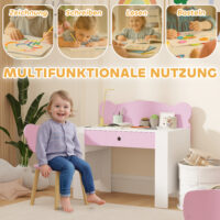 Kinder Schreibtisch Set mit Stuhl und Schublade für Mädchen rosa