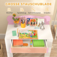Kinder Schreibtisch Set mit Stuhl und Schublade für Mädchen rosa