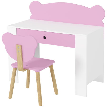 Kinder Schreibtisch Set mit Stuhl und Schublade für Mädchen rosa