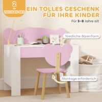 Kinder Schreibtisch Set mit Stuhl und Schublade für Mädchen rosa