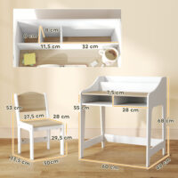 Kinder Schreibtisch Set mit Stuhl und Stauraum Holz