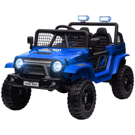 Blauer 12V Geländewagen als Kinderauto mit Fernbedienung, ideal für Kinder von 3-6 Jahren. Bereit für jedes Abenteuer.