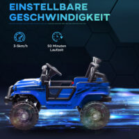 Blauer 12V Geländewagen als Kinderauto mit Fernbedienung, ideal für Kinder von 3-6 Jahren. Bereit für jedes Abenteuer.