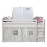 Kinderbett Etagenbett Hochbett 90x200cm aus Holz Weiss-Grau