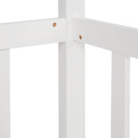 Weisses Kinderbett 90x200 cm mit zusätzlicher Liegefläche.