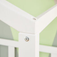 Kinderbett Hausbett 90x200cm mit Lattenrost Massivholz Weiss