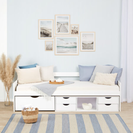 Kinderbett Jugendbett Einzelbett 90x200cm aus Holz Weiss