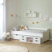 Kinderbett Jugendbett Einzelbett 90x200cm aus Holz Weiss