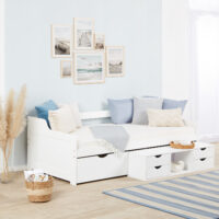 Kinderbett Jugendbett Einzelbett 90x200cm aus Holz Weiss