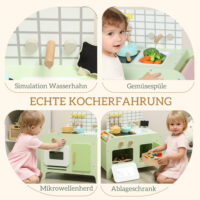 Kinderküche mit Zubehör ab 3 Jahren aus Holz grün