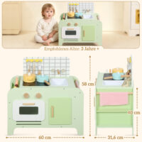 Kinderküche mit Zubehör ab 3 Jahren aus Holz grün
