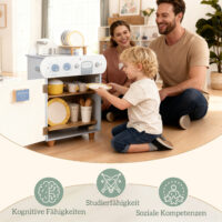 Kinderküche mit Spülmaschine und Zubehör ab 3 Jahren aus Holz