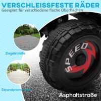 Weisses 6V Elektro-Quad für Kinder von 1.5-3 Jahren, erreicht eine Geschwindigkeit von 2.5 km/h.