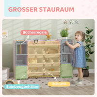 Kinderregal Bücherregal mit 8 Boxen Spielzeugaufbewahrung rosa
