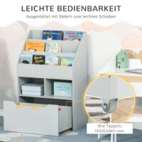 Kinderregal mit Schublade und Fächern für Kinderzimmer grau