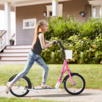 Rosa Kinderroller mit Bremse, höhenverstellbar für kleine Fahrerinnen.