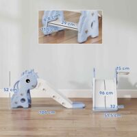 Kinderrutsche 3-in-1 mit Basketballkorb und Ball blau