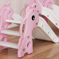 Kinderrutsche 3-in-1 mit Basketballkorb und Ball rosa