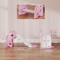 Kinderrutsche 3-in-1 mit Basketballkorb und Ball rosa