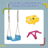 Kinderschaukel 3-in-1 höhenverstellbar für drinnen und draussen blau