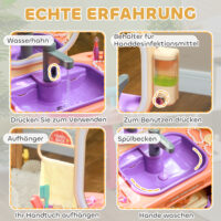 Violetter Kinderschminktisch mit integrierter LED-Beleuchtung und Musikfunktion, ideal für Kinder von 3-6 Jahren. Ein Traum für kleine Prinzessinnen und Stylisten.