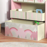 Kinderschrank mit 6 Stoffboxen und niedlichem Motiv rosa