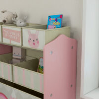Kinderschrank mit 6 Stoffboxen und niedlichem Motiv rosa
