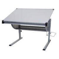 Höhenverstellbarer Kinderschreibtisch grau neigbar für Schüler