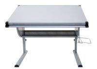 Höhenverstellbarer Kinderschreibtisch grau neigbar für Schüler