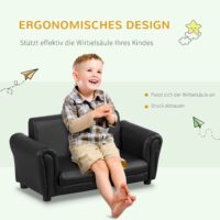 Schwarzes Kindersessel und Hocker Set, Grösse 83x42x41cm, bietet den Kleinsten einen gemütlichen und sicheren Platz zum Entspannen.