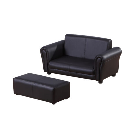 Schwarzes Kindersessel und Hocker Set, Grösse 83x42x41cm, bietet den Kleinsten einen gemütlichen und sicheren Platz zum Entspannen.