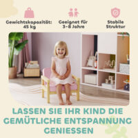 Kindersessel mit Holzfüssen aus Schaumstoff für Kinderzimmer rosa
