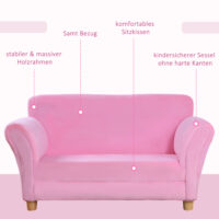 Kindersofa im Erdbeermotiv als gemütliches Sofa und Sessel für das Kinderzimmer, süsser Blickfang und bequemer Rückzugsort.