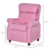 Kindersofa verstellbar mit Fussstütze für 3-5 Jahre rosa