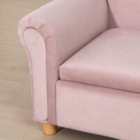 Rosa Kindersofa Zweisitzer mit integriertem Stauraum, perfekt für Kinder von 3 bis 5 Jahren zur Aufbewahrung von Spielzeug.