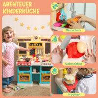 Kinderspielküche mit Wasserhahn Licht Sound und viel Zubehör ab 3 Jahre