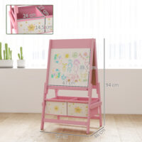 Kinderstaffelei Tafel Whiteboard Papierrolle für 3-8 Jahre rosa