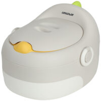 Grauer Kindertopf 3-in-1 mit Griffen und abnehmbarem Innenteil, robust und bis 50 kg belastbar für alle Entwicklungsphasen.