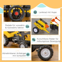 Kinder Trettraktor mit Frontlader und Pedalantrieb ab 3 Jahren