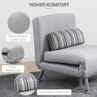 Klappbett Sessel Gästebett Faltmatratze 75x70x75cm Grau - Kompakter Klappstuhl für Gäste, platzsparend und bequem.