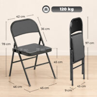 Klappstühle 4er-Set für Büro und Wartezimmer Kunstleder schwarz