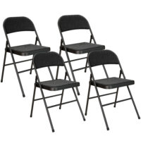 Klappstühle 4er Set für Büro und Wartezimmer Metall schwarz