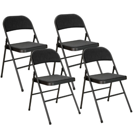 Klappstühle 4er Set für Büro und Wartezimmer Metall schwarz