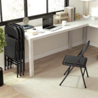 Klappstühle 4er Set für Büro und Wartezimmer Metall schwarz