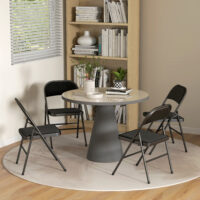 Klappstühle 4er Set für Büro und Wartezimmer Metall schwarz