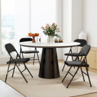 Klappstühle 4er Set für Büro und Wartezimmer Metall schwarz
