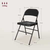 Klappstühle 4er Set für Büro und Wartezimmer Metall schwarz