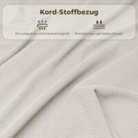 Klappstühle 4er-Set gepolstert faltbar mit Metallrahmen cremeweiss