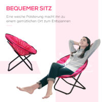 Klappstuhl Campingstuhl 80x80x75 cm, leicht und faltbar, Farbe Pink.