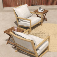 Klapptisch Set 2er Set für Balkon und Garten Akazienholz